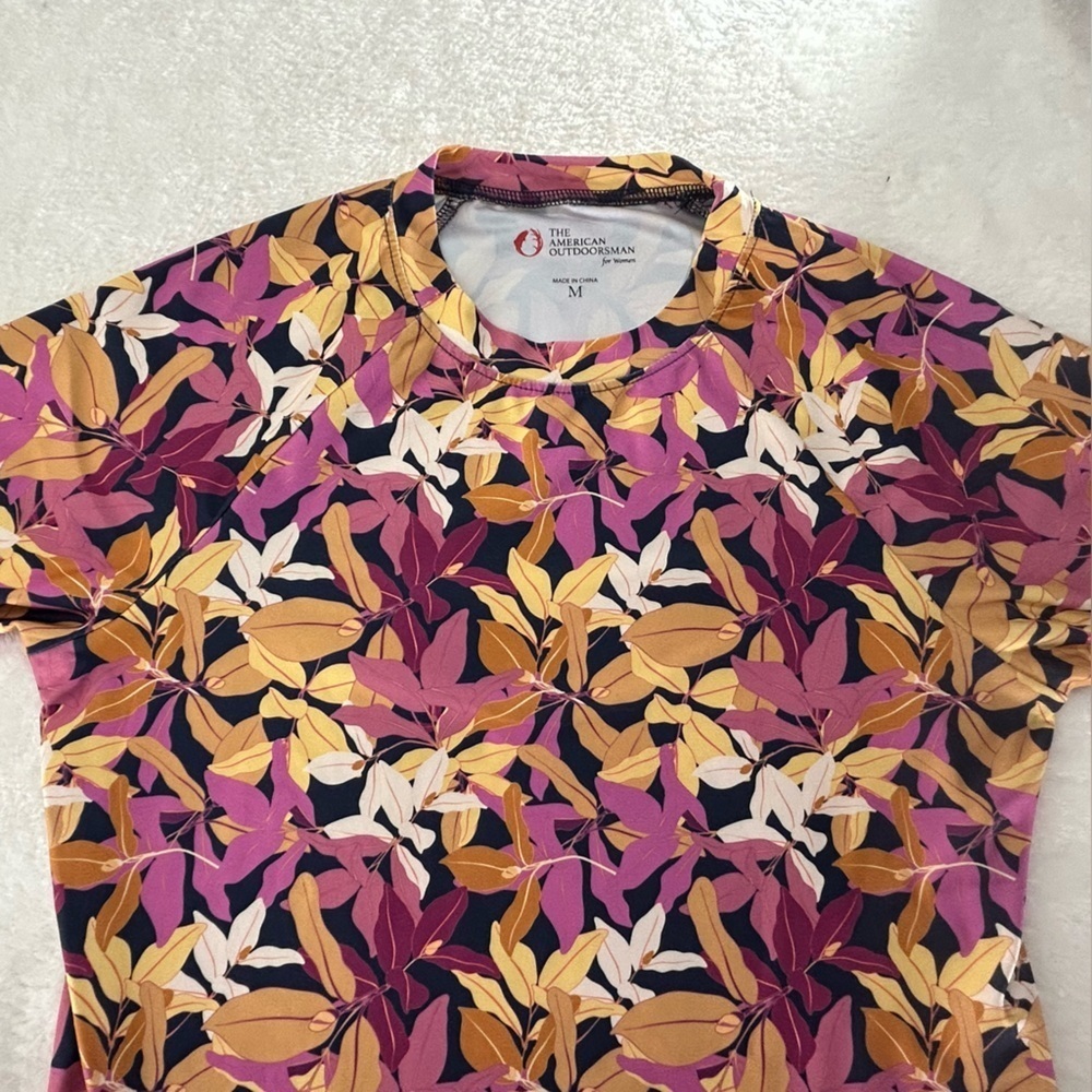 The American Outdoorsman For Women Vibrant Leaf Pattern Long Sleeve Top Size M - Picture 13 of 13